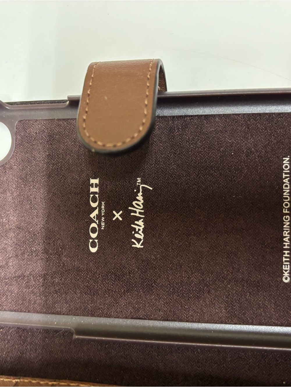 Coach x Keith Haring Brown Signature Canvas Phone Wallet Case - Picture 5 of 10